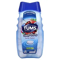 Tums, Extra Strength Antacid, Smoothies,  Berry Fusion, 140 Chewable Tablets