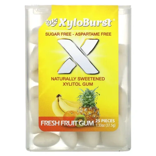 Xyloburst, Xylitol Gum, Fresh Fruit, 25 Pieces