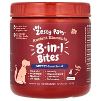 Zesty Paws, Ancient Elements, 8-in-1 Bites, For Dogs, All Ages, Bison, 90 Soft Chews, 10.4 oz (297 g)