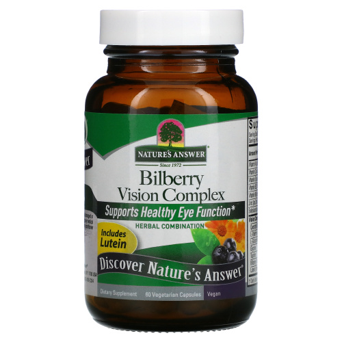 Nature's Answer, Bilberry Vision Complex, 60 Vegetarian Capsules фото 3