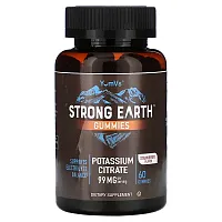 YumV&#x27;s, Strong Earth Gummies, Potassium Citrate, Strawberry, 99 mg, 60 Gummies (49.5 mg per Gummy)