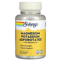 Solaray, Magnesium Potassium Asporotates, аспартат магния и калия, 120 растительных капсул