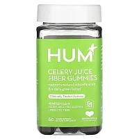 HUM Nutrition, Celery Juice Fiber Gummies, Green Apple, 5 g, 60 Vegan Gummies