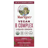 MaryRuth&#x27;s, Vegan B Complex Liquid Drops, Cherry, 1 fl oz (30 ml)