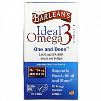 Barlean's, Ideal Omega 3, апельсин, 60 мягких таблеток