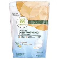 Grab Green, Automatic Dishwashing Detergent Pods, Tangerine with Lemongrass, 24 Loads, 15.2 oz (432 g)