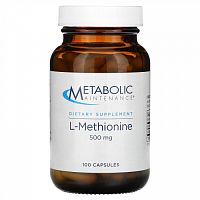 Metabolic Maintenance, L-метионин, 500 мг, 100 капсул