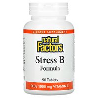 Natural Factors, Stress B Formula, Plus 1,000 mg Vitamin C, 90 Tablets