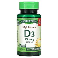 Nature's Truth, Vitamin D3, 25 mcg (1,000 IU), 250 Quick Release Softgels