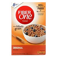 General Mills, Fiber One Cereal, цельнозерновые, оригинальные отруби, 555 г (19,6 унции)