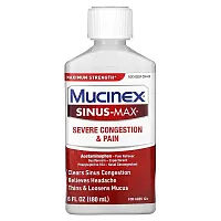 Mucinex, Sinus-Max, Severe Congestion &amp; Pain, For Ages 12+, 6 fl oz (180 ml)