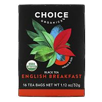 Choice Organic Teas, Black Tea, English Breakfast, 16 чайных пакетиков, 32 г (1,12 унции)