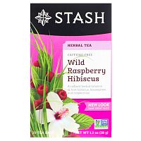 Stash Tea, Herbal Tea, Wild Raspberry Hibiscus, Caffeine Free, 20 Tea Bags,1.3 oz (38 g)