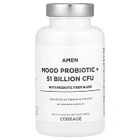 Codeage, Mood Probiotic + 51 Billion CFU with Prebiotic Fiber Blend, 60 Vegetarian Capsules