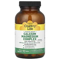 Country Life, Target-Mins, Calcium Magnesium Complex with Vitamin D3, 90 Tablets