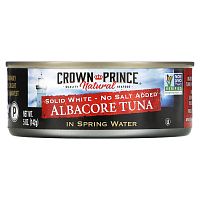 Crown Prince Natural, Длинноперый тунец, Плотное белое мясо - Без добавления соли, В пресной воде, 5 унций (142 г)