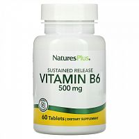 Nature's Plus, Vitamin B6, 500 mg, 60 Tablets