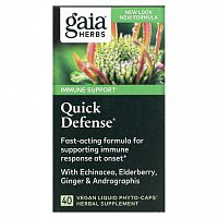 Gaia Herbs, Quick Defense, 40 веганских капсул Liquid Phyto-Caps