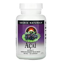 Source Naturals, экстракт асаи, 500 мг, 120 капсул