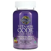 Garden of Life, Vitamin Code Gummies, Prenatal Multi with Iron &amp; Folate, Cherry Lemonade, 90 Gummies