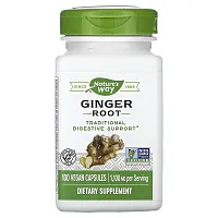 Nature&#x27;s Way, Ginger Root, 1,100 mg, 100 Vegan Capsules (550 mg per Serving)