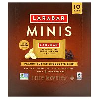 Larabar, Minis, арахисовая паста с шоколадной крошкой, 10 батончиков по 22 г (0,78 унции)