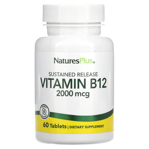 Nature's Plus, витамин B12, 2000 мкг, 60 таблеток