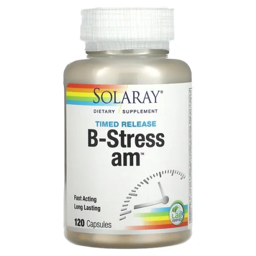 Solaray, Timed Release B-Stress AM, 120 Capsules