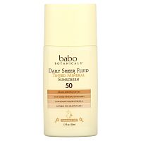 Babo Botanicals, Daily Sheer Fluid Tinted Mineral Sunscreen 50, Fragrance Free, 1.7 fl oz (50 ml)