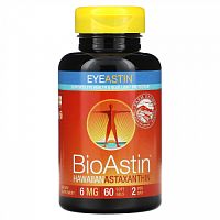 Nutrex Hawaii, BioAstin, EyeAstin, Hawaiian Astaxanthin, 6 mg, 60 Softgels