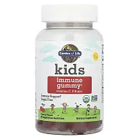 Garden of Life, Kid&#x27;s Immune Gummy + Vitamin C, D &amp; Zinc, Cherry, 60 Vegetarian Gummies