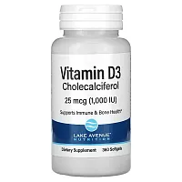 Lake Avenue Nutrition, Vitamin D3, 25 mcg (1,000 IU), 360 Softgels