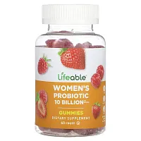 Lifeable, Women&#x27;s Probiotic Gummies, Berry, 10 Billion, 60 Gummies (5 Billion CFU per Gummy)