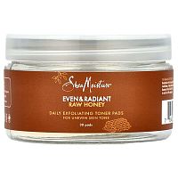 SheaMoisture, Even &amp; Radiant  Raw Honey, Daily Exfoliating Toner Pads, 30 Pads