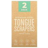 basicConcepts, Stainless Steel Tongue Scrapers, 2 Pack