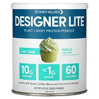 Designer Wellness, Designer Lite, Plant + Whey Protein Powder, Vanilla Cupcake, 9.03 oz (256 g)