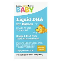 California Gold Nutrition, Baby&#x27;s DHA, Omega-3s with Vitamin D3, 1,050 mg, 2 fl oz (59 ml)