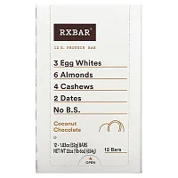 RXBAR, Protein Bar, Coconut Chocolate, 12 Bars, 1.83 oz (52 g) Each