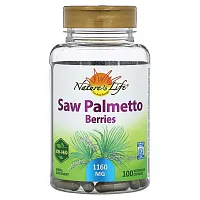 Nature&#x27;s Life, Saw  Palmetto Berries, 1,160 mg, 100 Vegetarian Capsules (580 mg per Capsule)