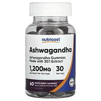 Nutricost, Ashwagandha Gummies, Mixed Berry, 1,200 mg, 60 Gummies (600 mg per Gummy)