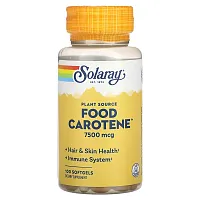 Solaray, Food Carotene, 7,500 mcg, 100 Softgels