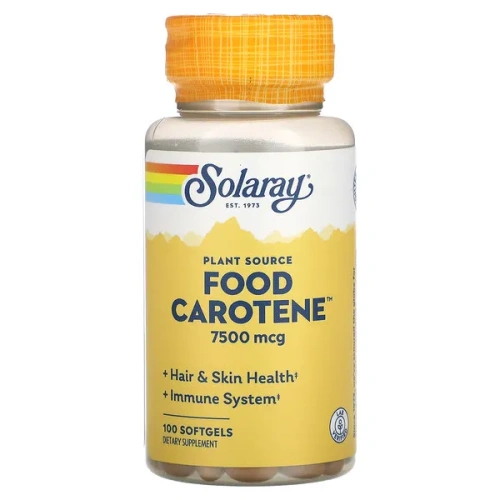 Solaray, Food Carotene, 7,500 mcg, 100 Softgels