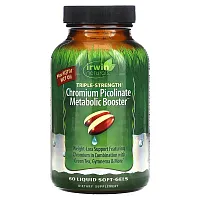 Irwin Naturals, Triple-Strength Chromium Picolinate Metabolic Booster, 60 Liquid Soft-Gels