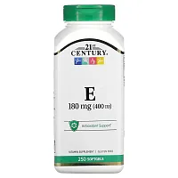 21st Century, Vitamin E, 180 mg (400 IU), 250 Softgels