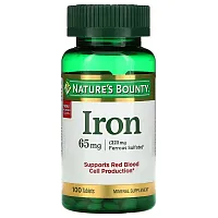 Nature&#x27;s Bounty, Iron, 65 mg, 100 Tablets