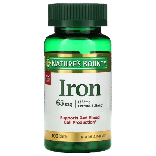 Nature&#x27;s Bounty, Iron, 65 mg, 100 Tablets