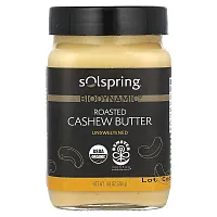 Dr. Mercola, Solspring, Biodynamic, Roasted Cashew Butter, Unsweetened, 8.8 oz (250 g)