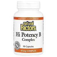 Natural Factors, Hi Potency B Complex, 90 Capsules