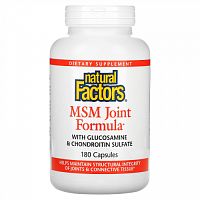 Natural Factors, Формула для суставов с МСМ, глюкозамином и хондроитинсульфатом, 180 капсул