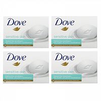 Dove, Косметическое мыло для чувствительной кожи, без отдушек, 4 шт. по 106 г (3,75 унции)